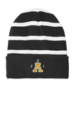 Stripped Beanie with a Solid Band