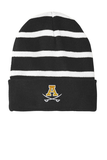 Stripped Beanie with a Solid Band
