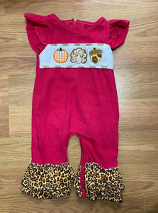 Cheetah Holiday Romper